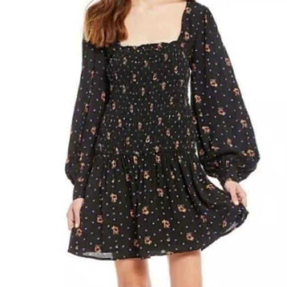 Free People Dresses & Skirts - NWT Free People Two Faces Mini Black Dress Dot